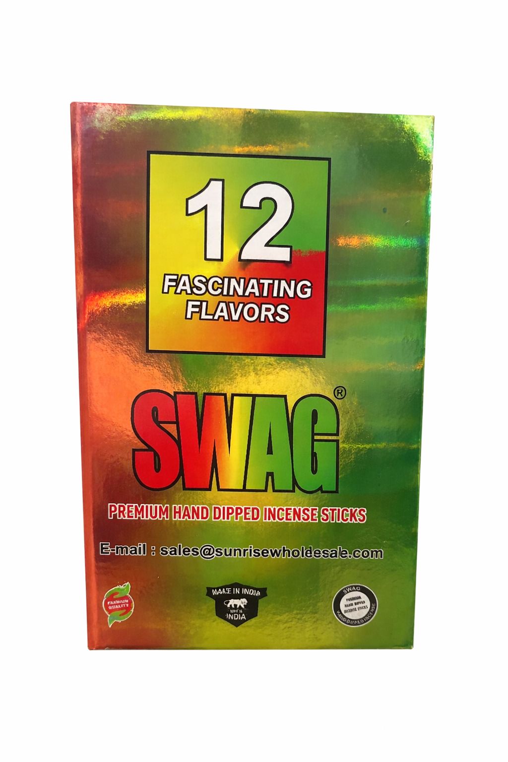 Swag 11" Hand Dipped Perfume Incense Sticks 10-Stick Packs - 10 Assorted Scents