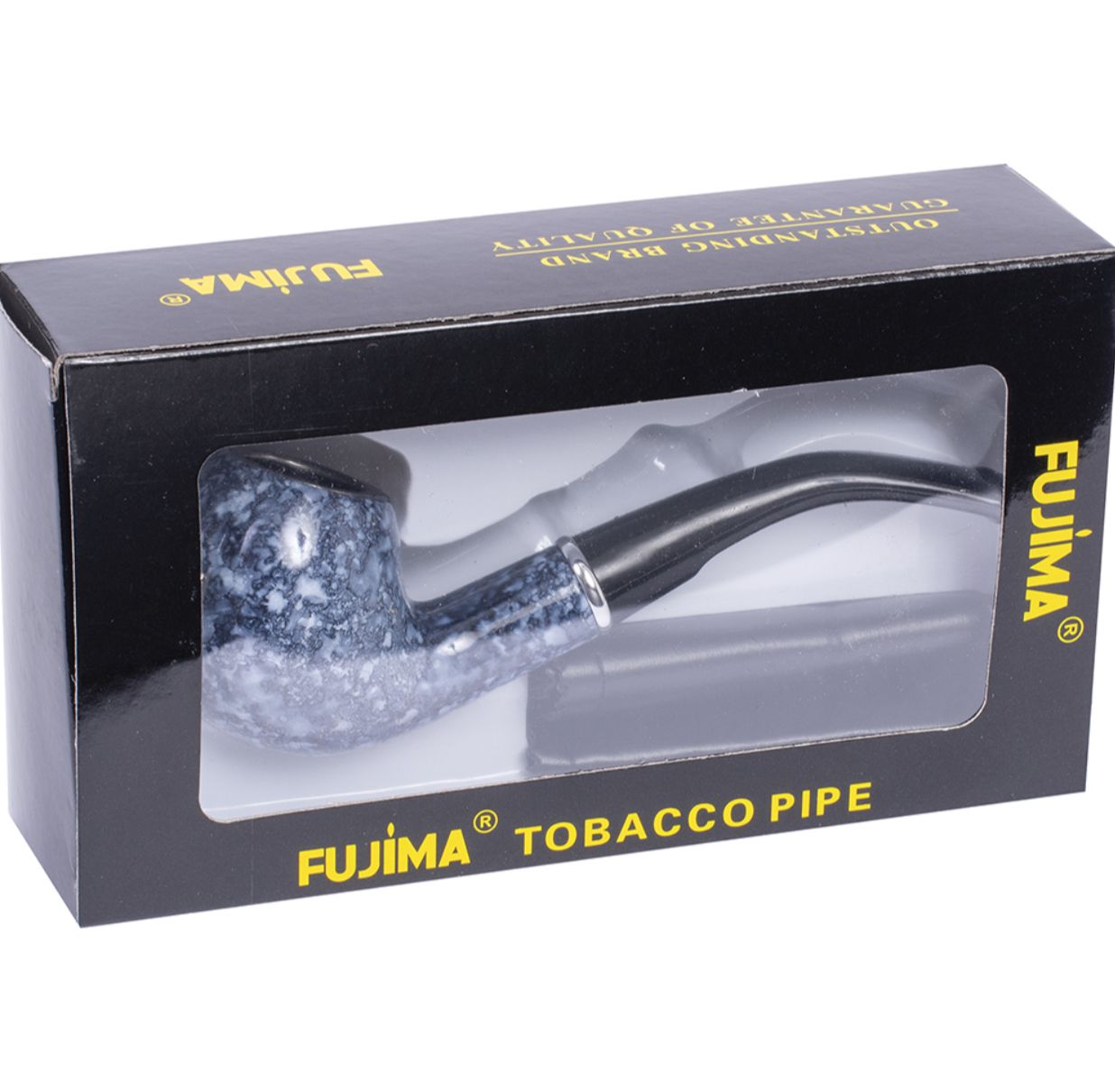 Fujima Marble Finish Wooden Tobacco Pipe W/ Pouch