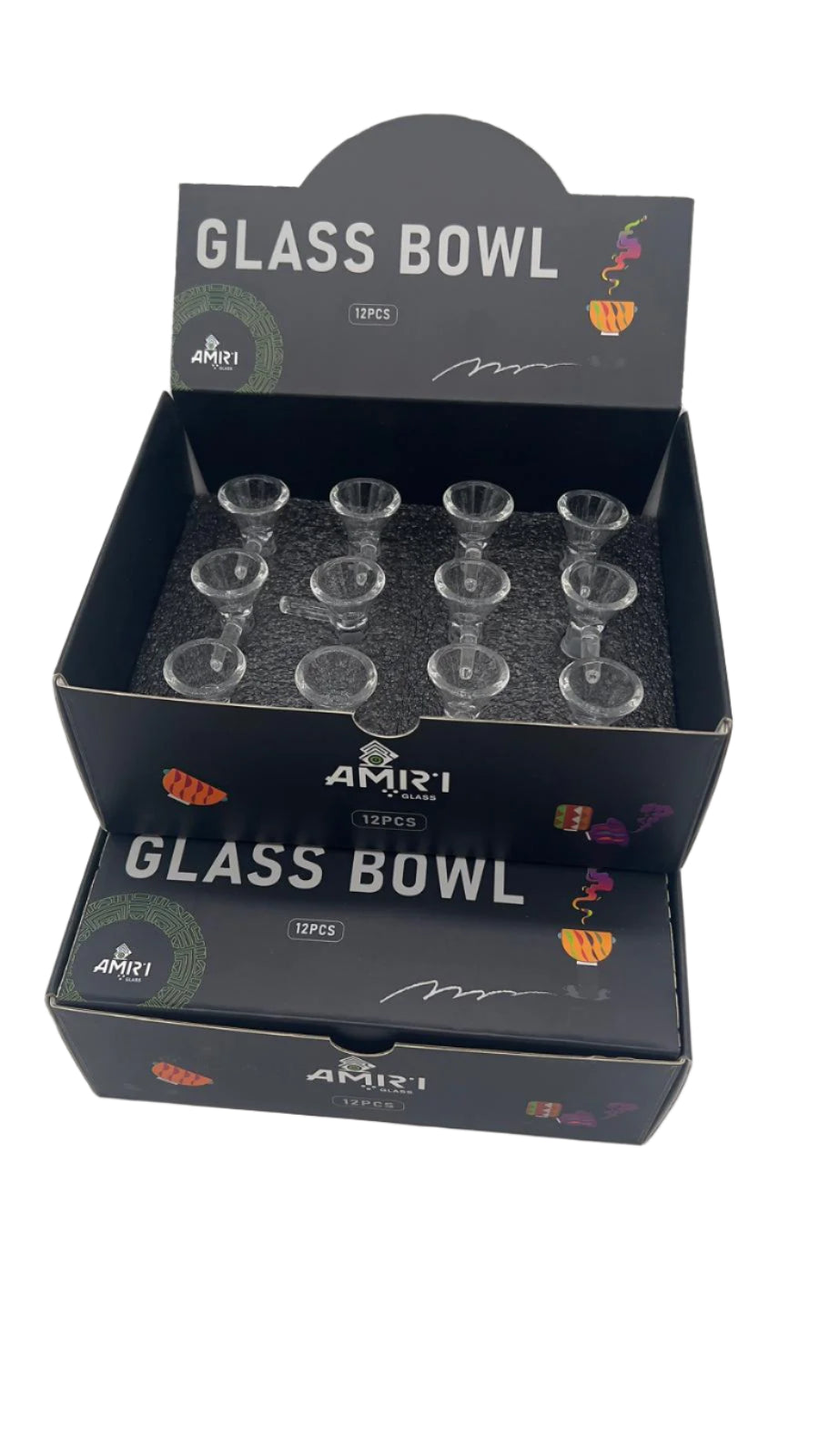 Amiri Tab 14mm Bowl Piece - Clear box of 12 ct