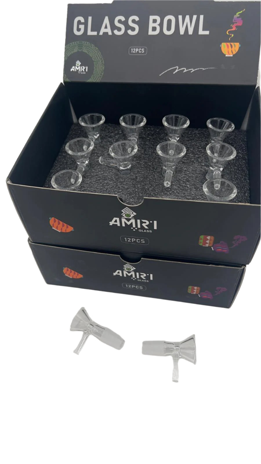 Amiri Tab 14mm Bowl Piece - Clear box of 12 ct