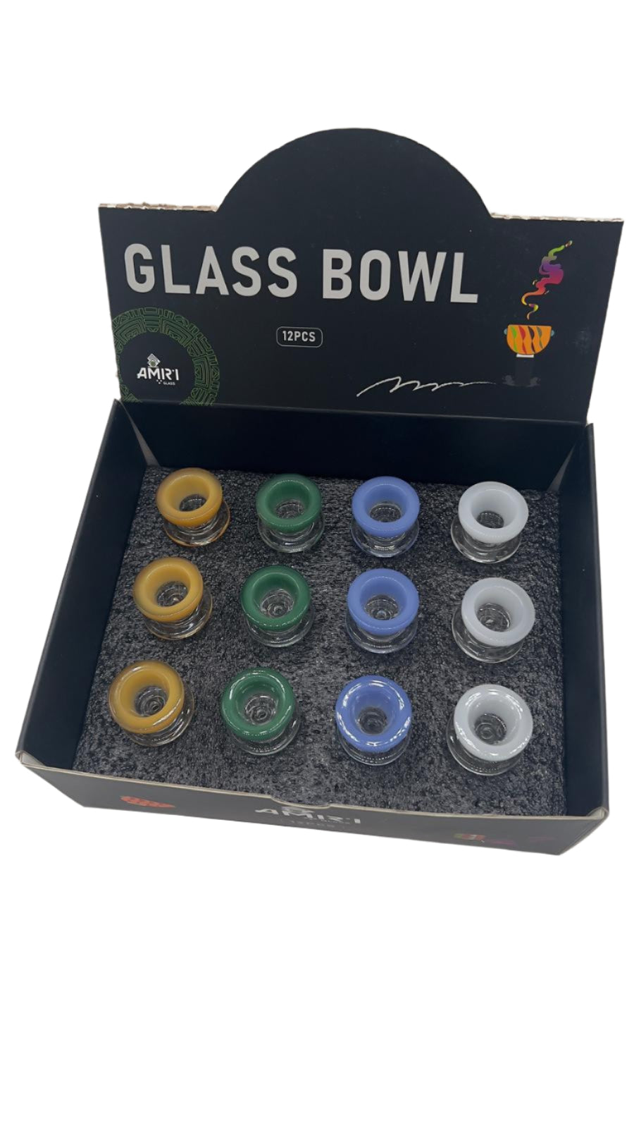 Amiri Tab 14mm Bowl Piece - Color box of 12 ct