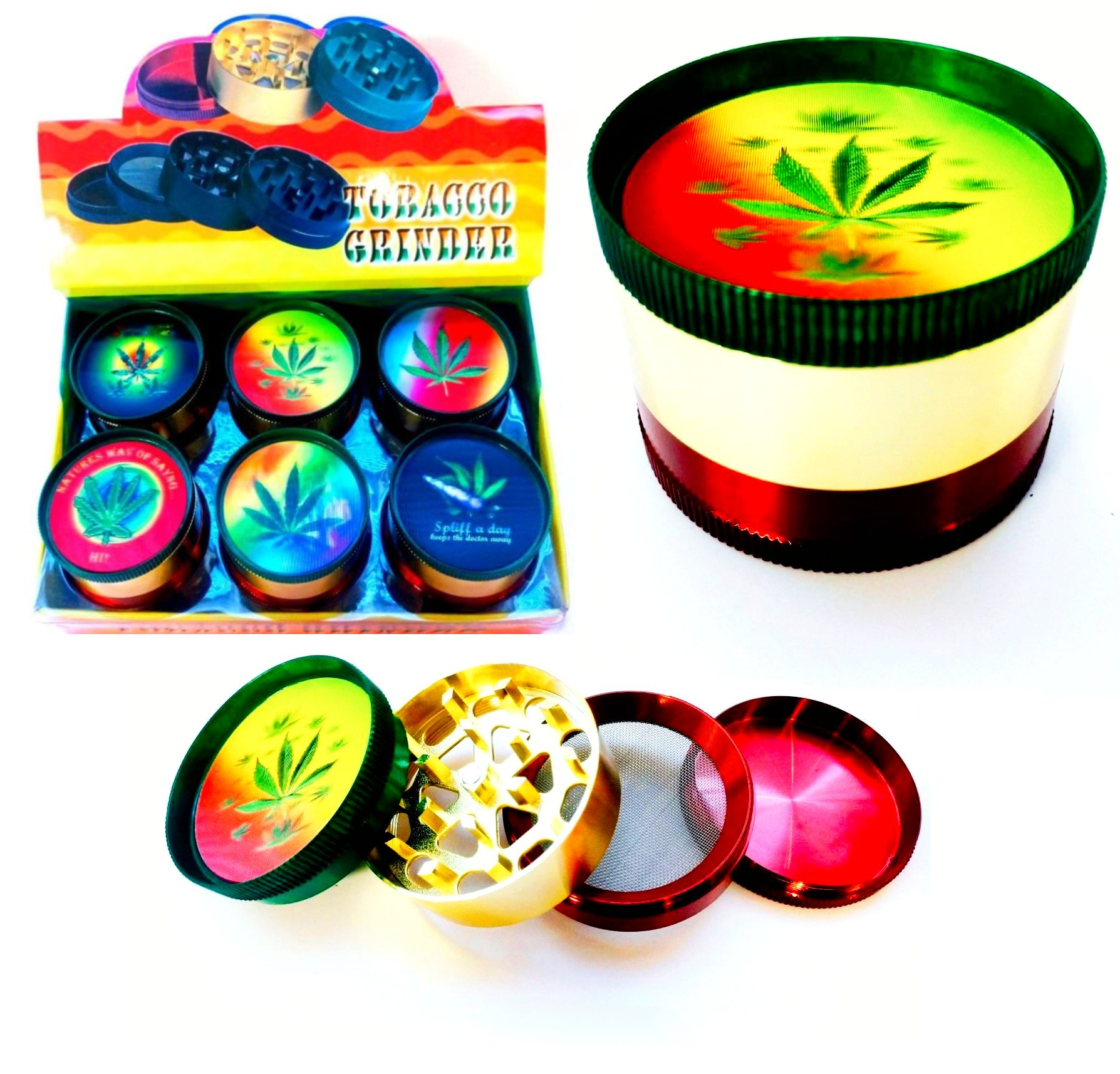 Holographic Rasta Grinder (50mm)