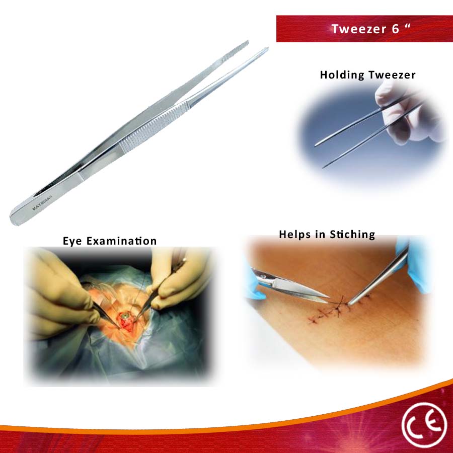 6" General Purpose Tweezers Stainless Steel