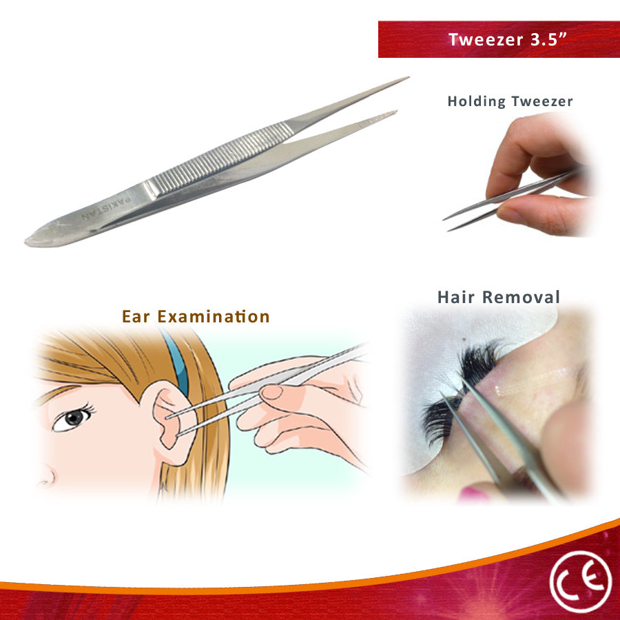 3.5" Splinter Forceps Tweezers Fine Point