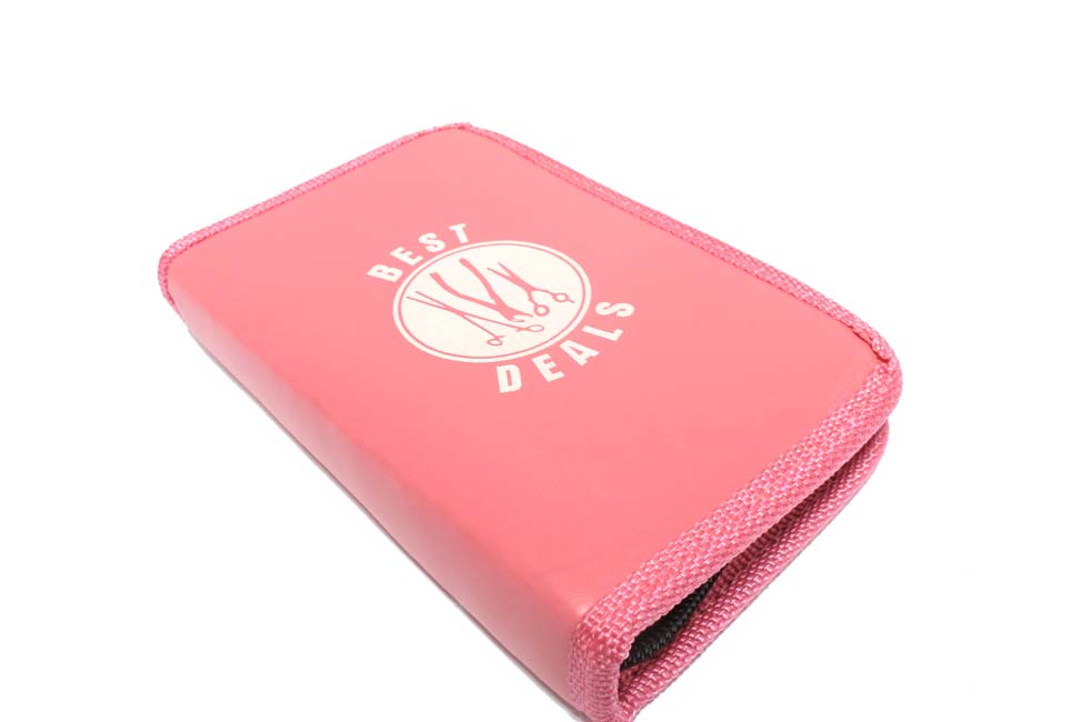 6pc Manicure Set with Pouch Stainless Steel Pink Case