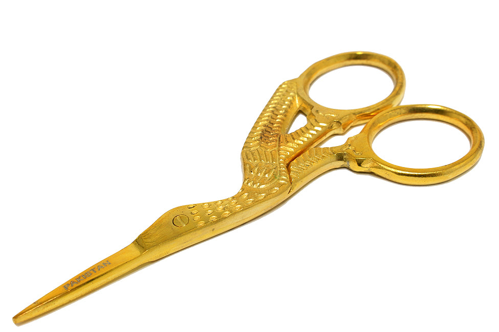 3.5" Embroidery Bird Scissors Gold