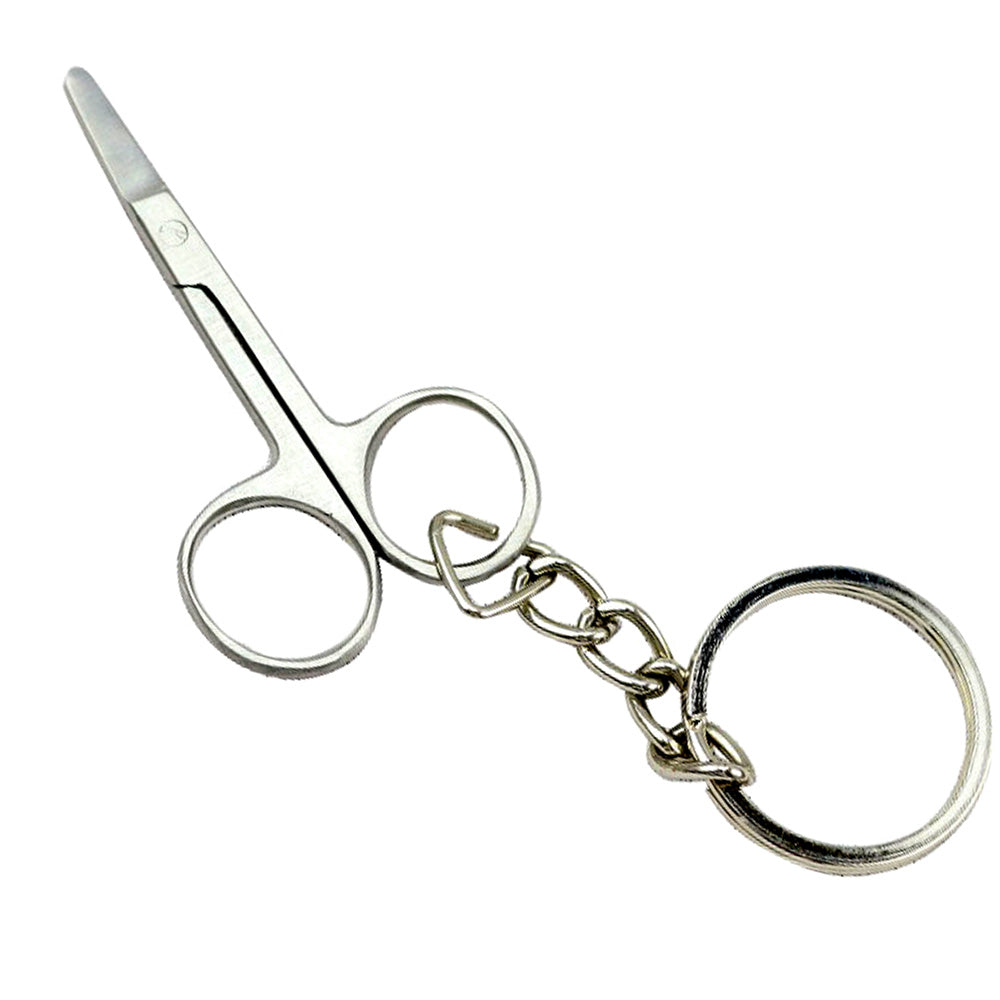 Bdeals 2.5" Miniature Safety Scissor With Key Chain Stainless Steel Dull Finish