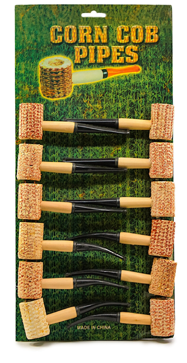 Corn Cob Pipes w/ Display (12ct)