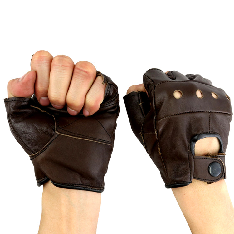 Last Punch Brown Fingerless Sport Weightlifting Workout Gloves All Sizes S-XXL
