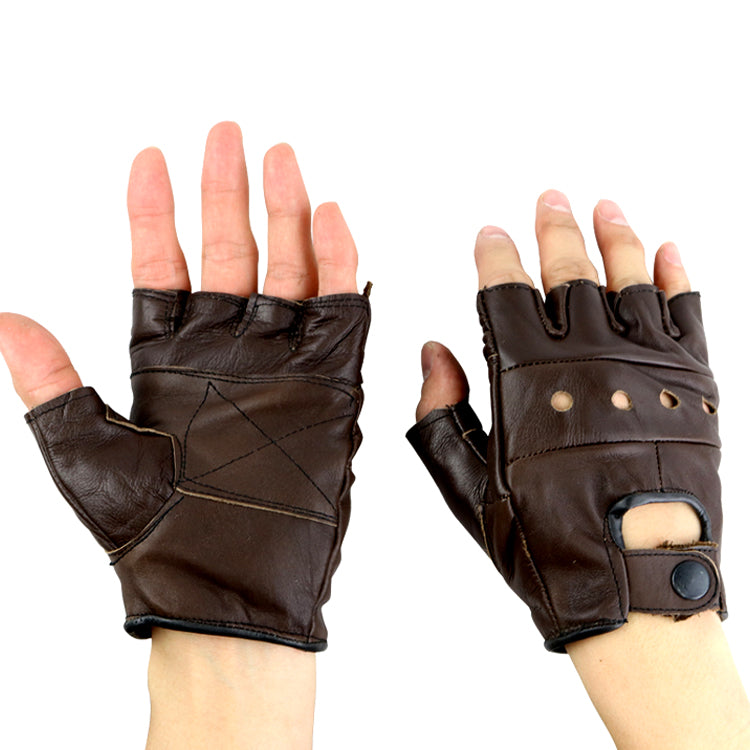 Last Punch Brown Fingerless Sport Weightlifting Workout Gloves All Sizes S-XXL