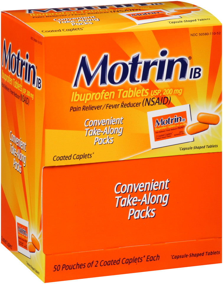 MOTRIN IB IBUPROFEN TABLETS (NSAID) (box of 50)