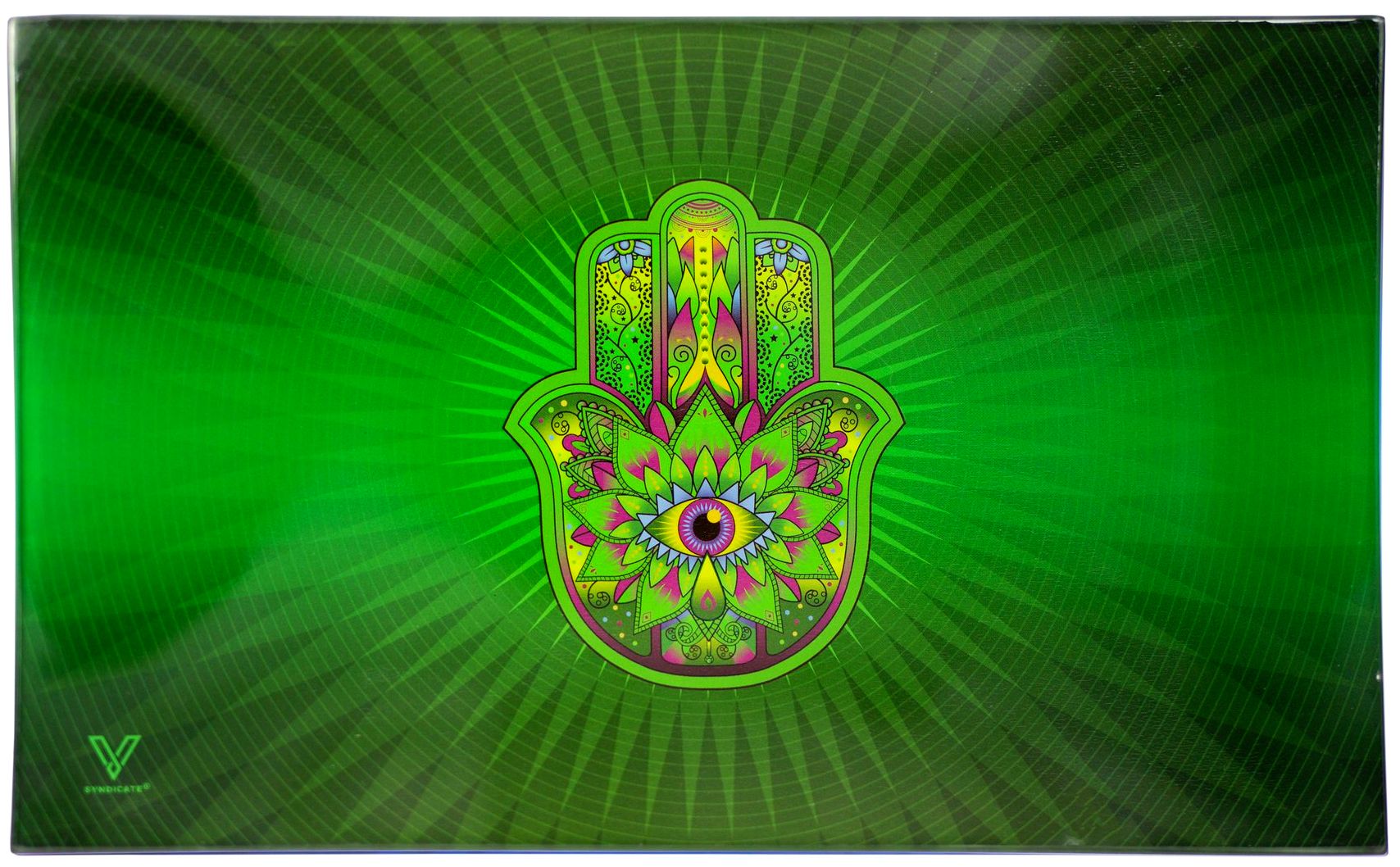 V. Syndicate Hamsa Green Glass Tray