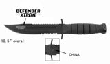 10.5" Hunting Knife With Nylon Sheath & Blade Sharpener Heavy Duty