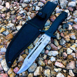 10.5" Hunting Knife Black Handle and Black Sheath