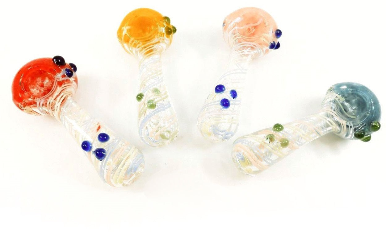 Candy Cane Gum Drop Glass Hand Pipe