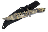 10.5" Fixed Blade Camouflage Hunting Knife Stainless Steel