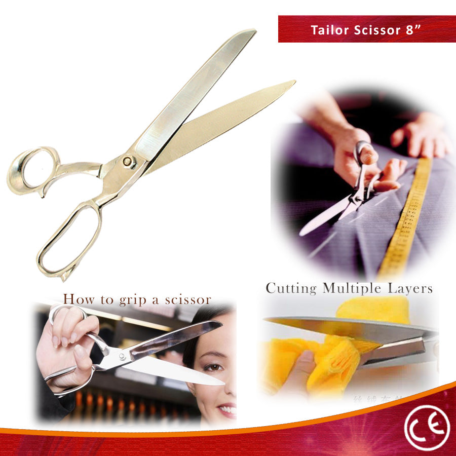 8" Tailors Shears Sewing Scissors Stainless Steel