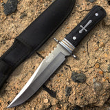 11"  Defender Extreme Hunting Knife Full Tang Stainless Steel Blade with Wood Handle