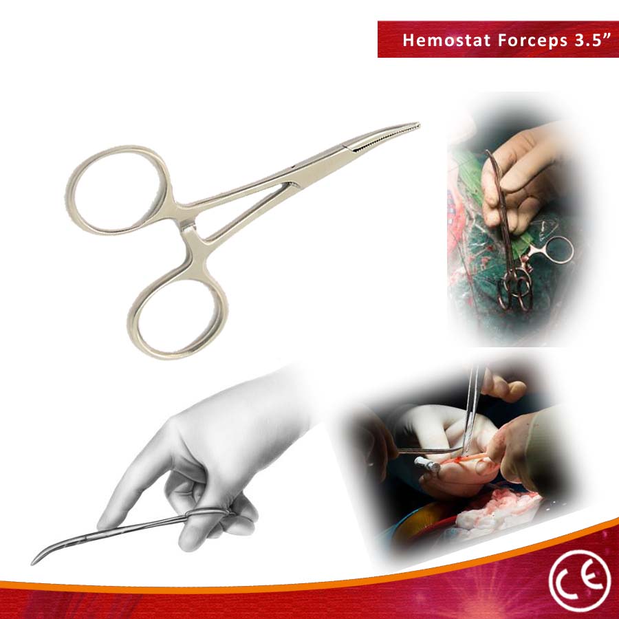 3.5" Curved Silver Hemostat Forceps Good Quality