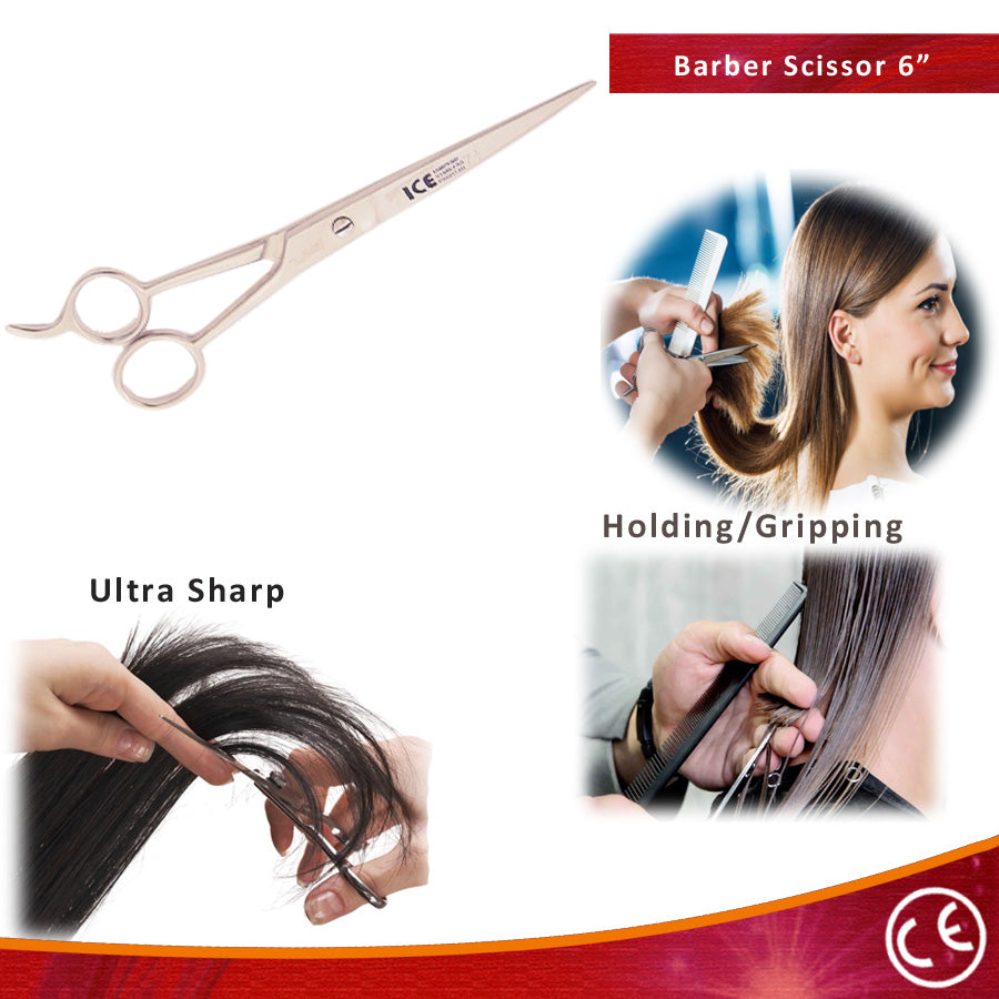 6.5" Barber Scissor Straight Stainless Steel