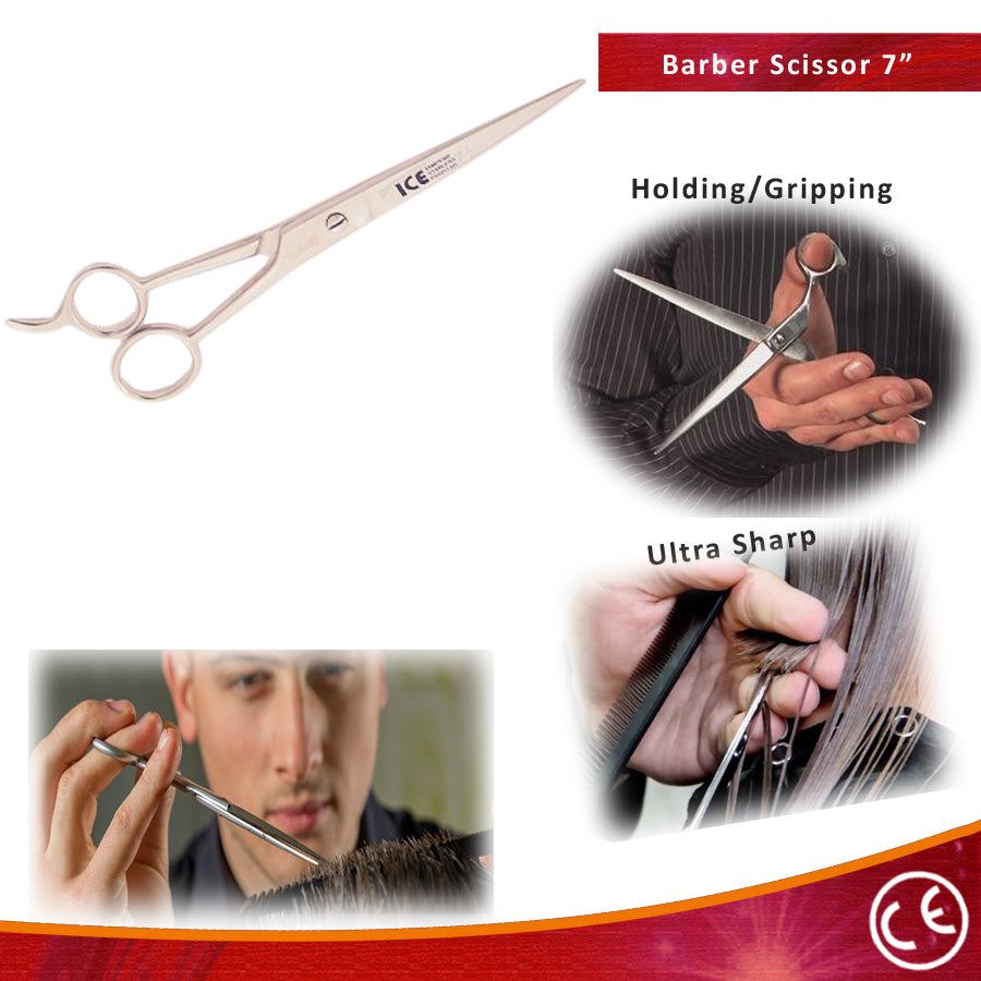 7.5" Barber Scissors Straight Stainless Steel
