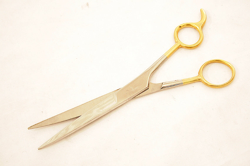 7.5" Professional Barber Scissor Gold Straight Stainless Steel