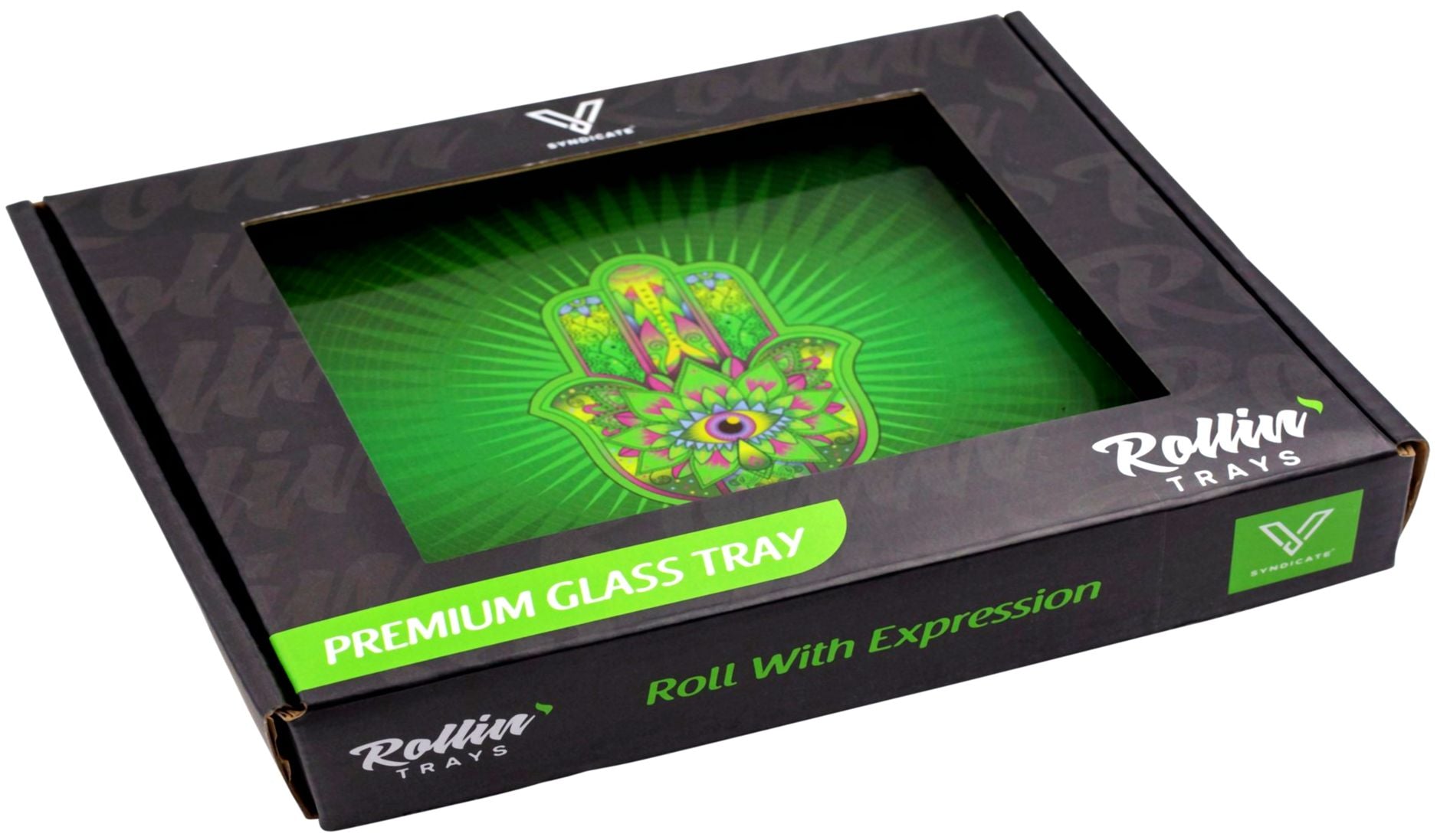 V. Syndicate Hamsa Green Glass Tray
