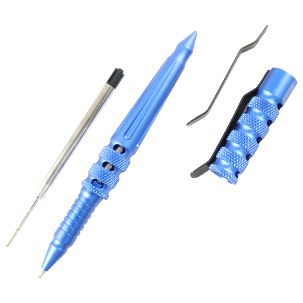 Hunt-Down New Powerful 6" Blue Police Survival Tactical Pen For Self Defense