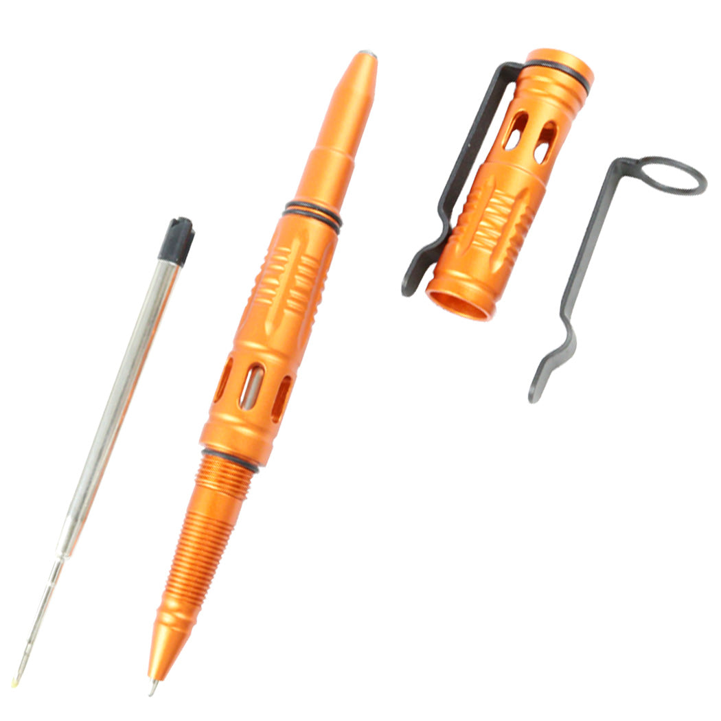 Hunt-Down New 6" Orange EMS Tactical Pen For Self Defense with Glass Breaker