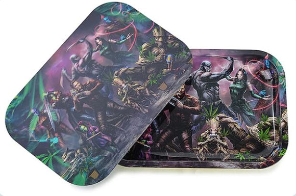METAL ROLLING TRAY 3D HOLOGRAPHIC WITH MAGNETIC LID