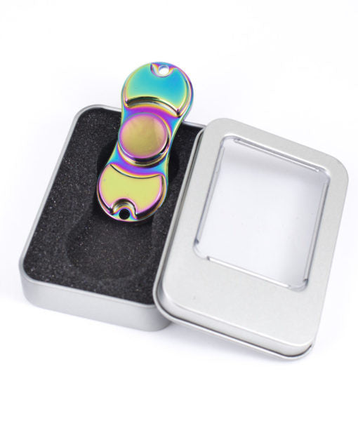 Fidget Spinner 2 Sided Iridescent Rainbow Alloy