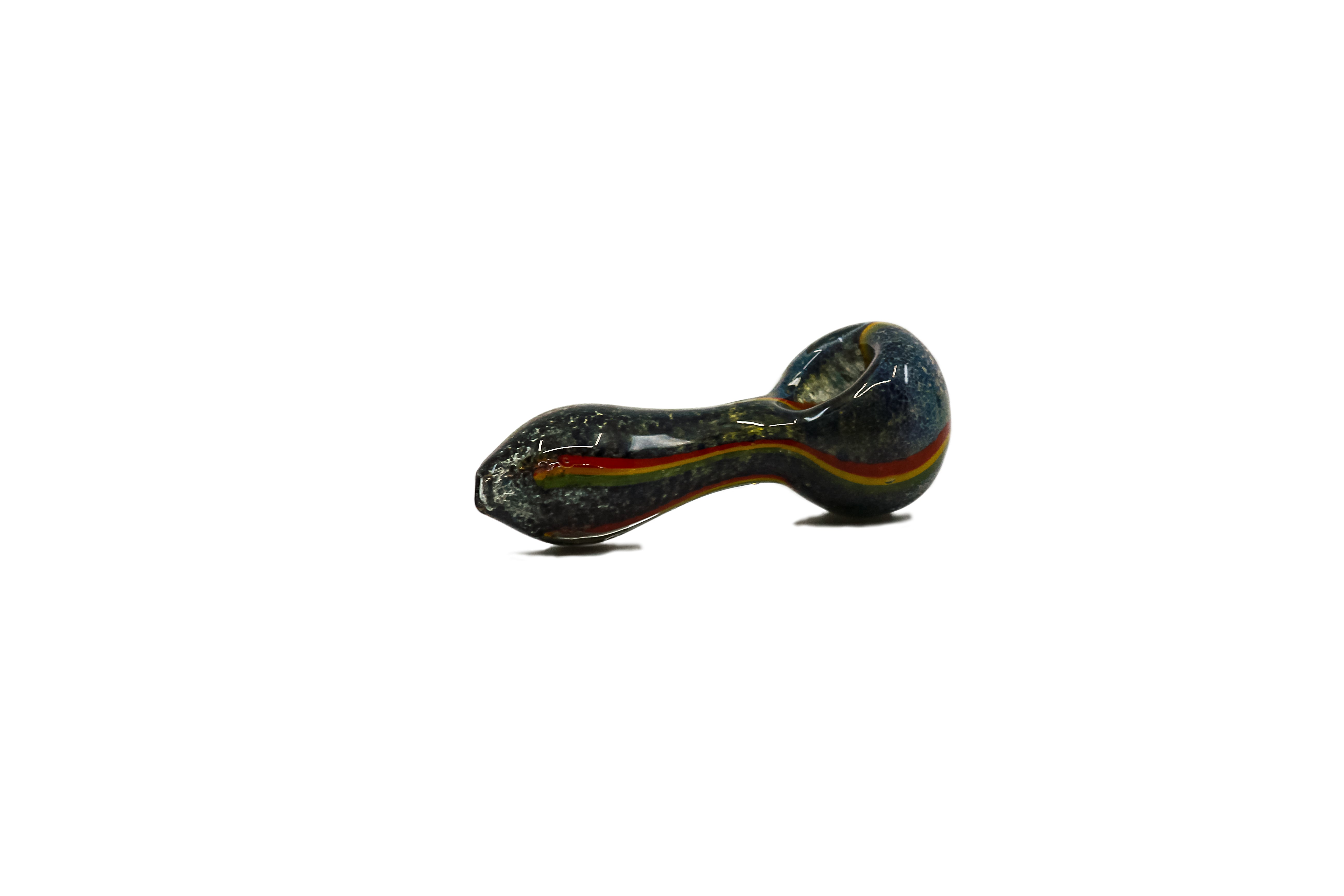 Rasta Hourglass Glass Hand Pipe