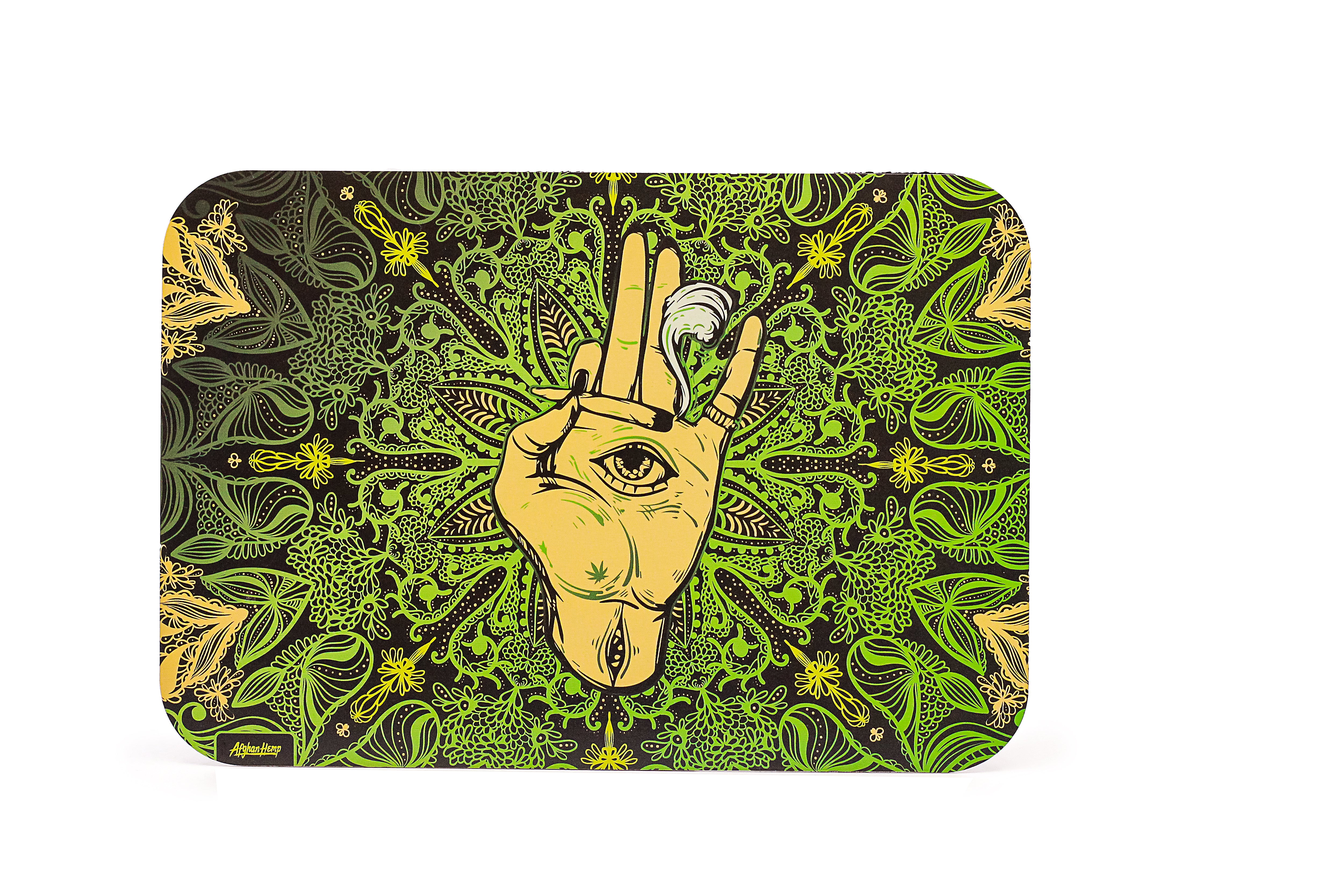 Afghan Hemp Metal Tray Kit w/ Magnetic Lid