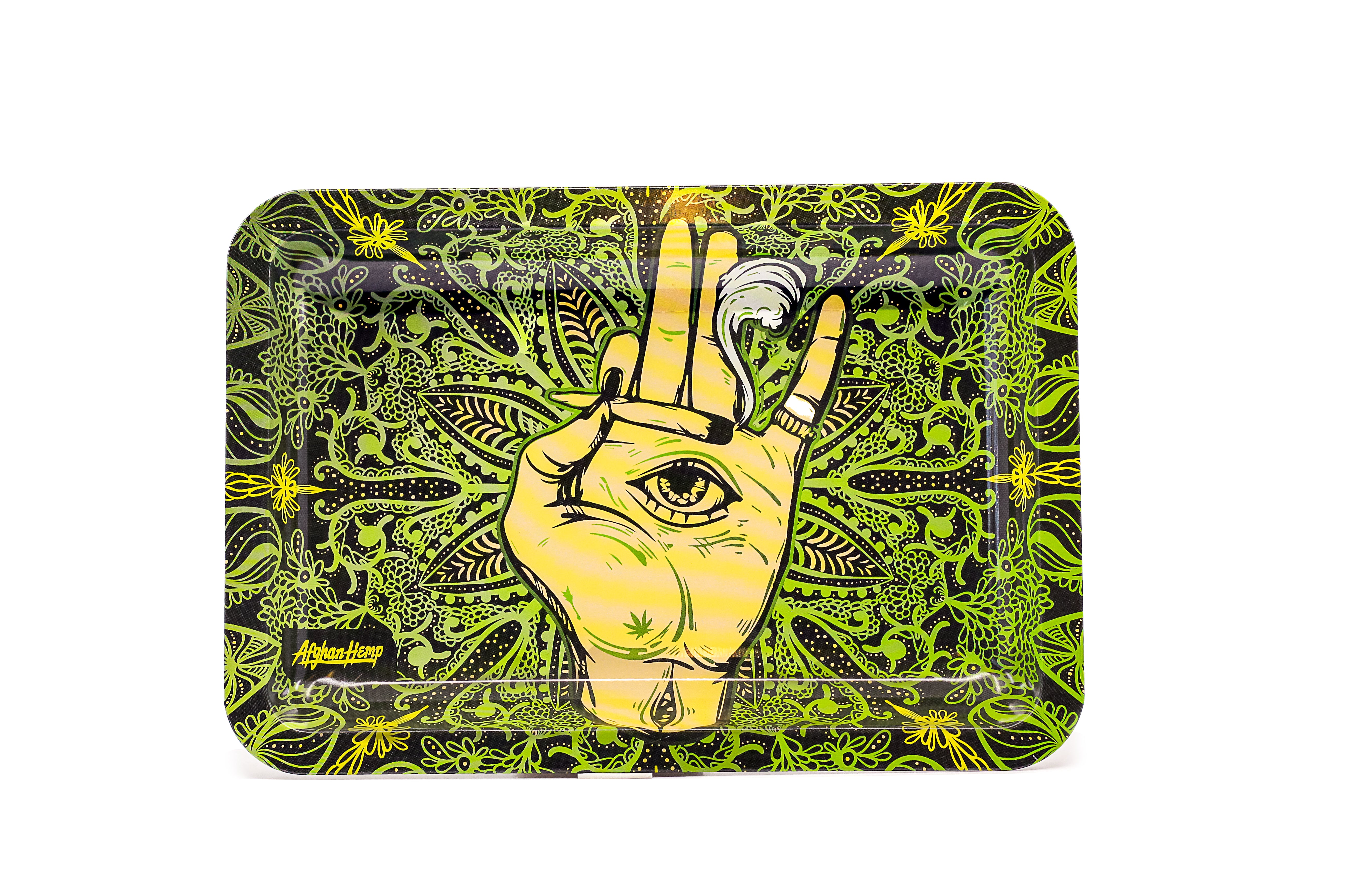 Afghan Hemp Metal Tray Kit w/ Magnetic Lid