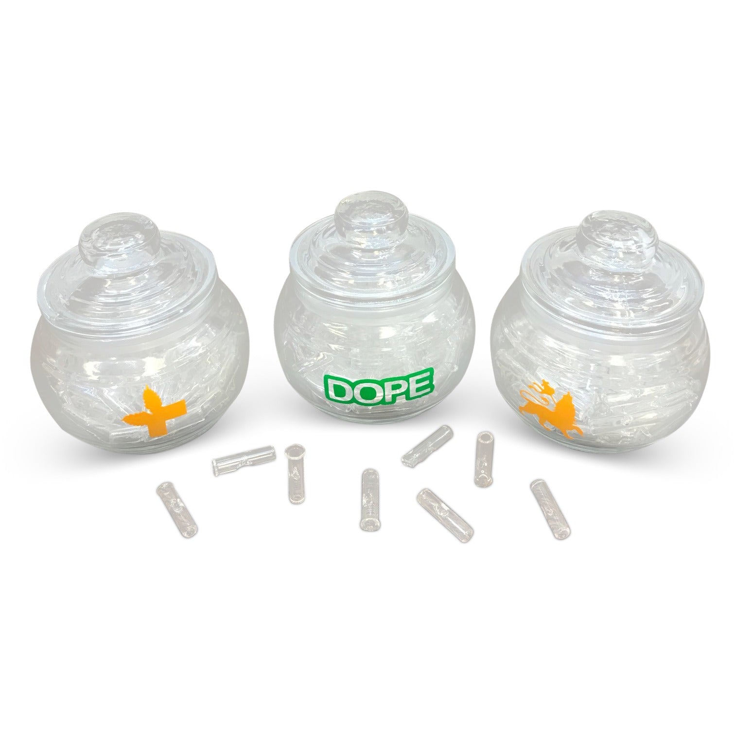 Glass Tips in Honey Barrel Jar (100ct)