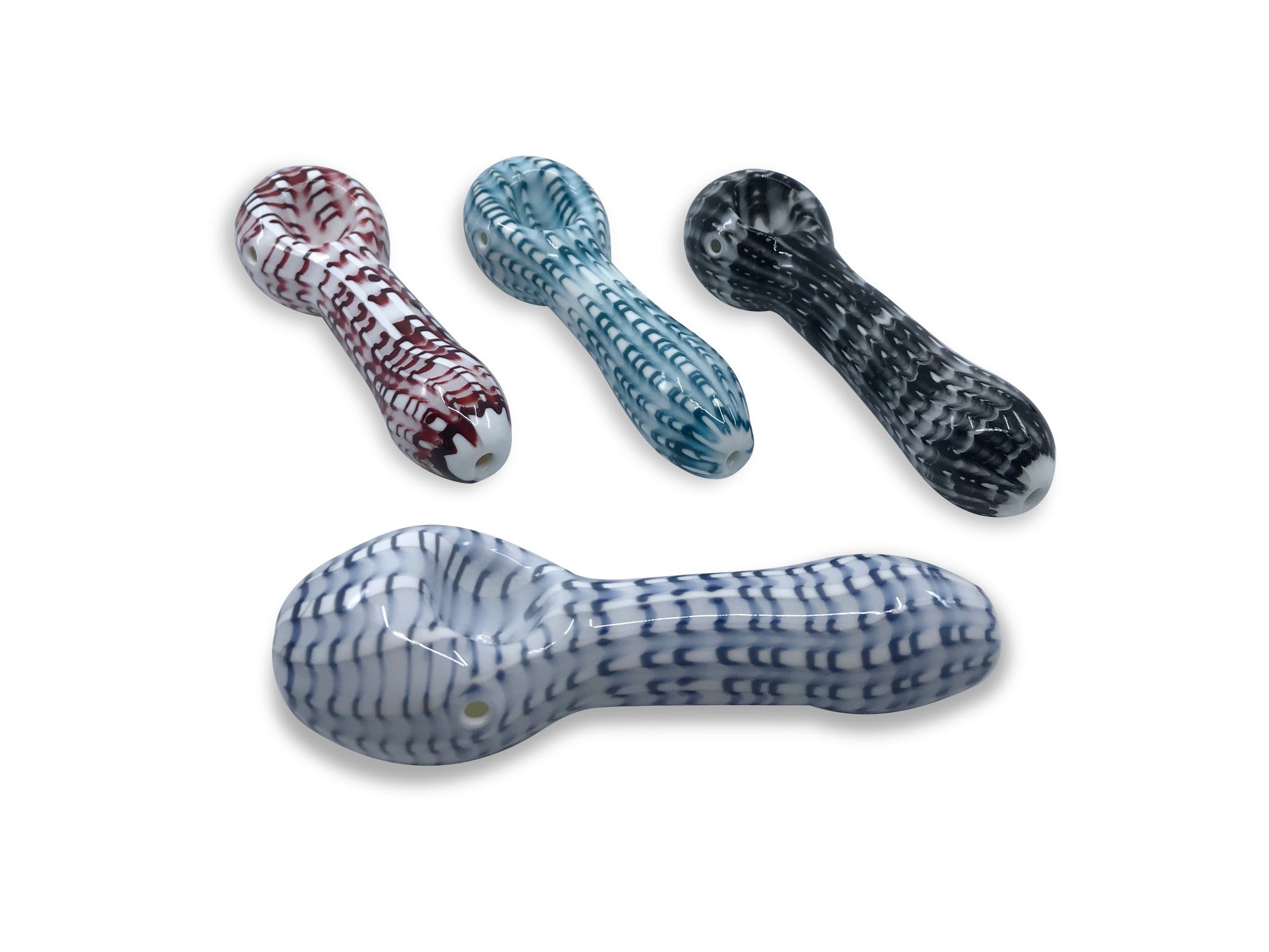 Painted White Out Glass Hand Pipe