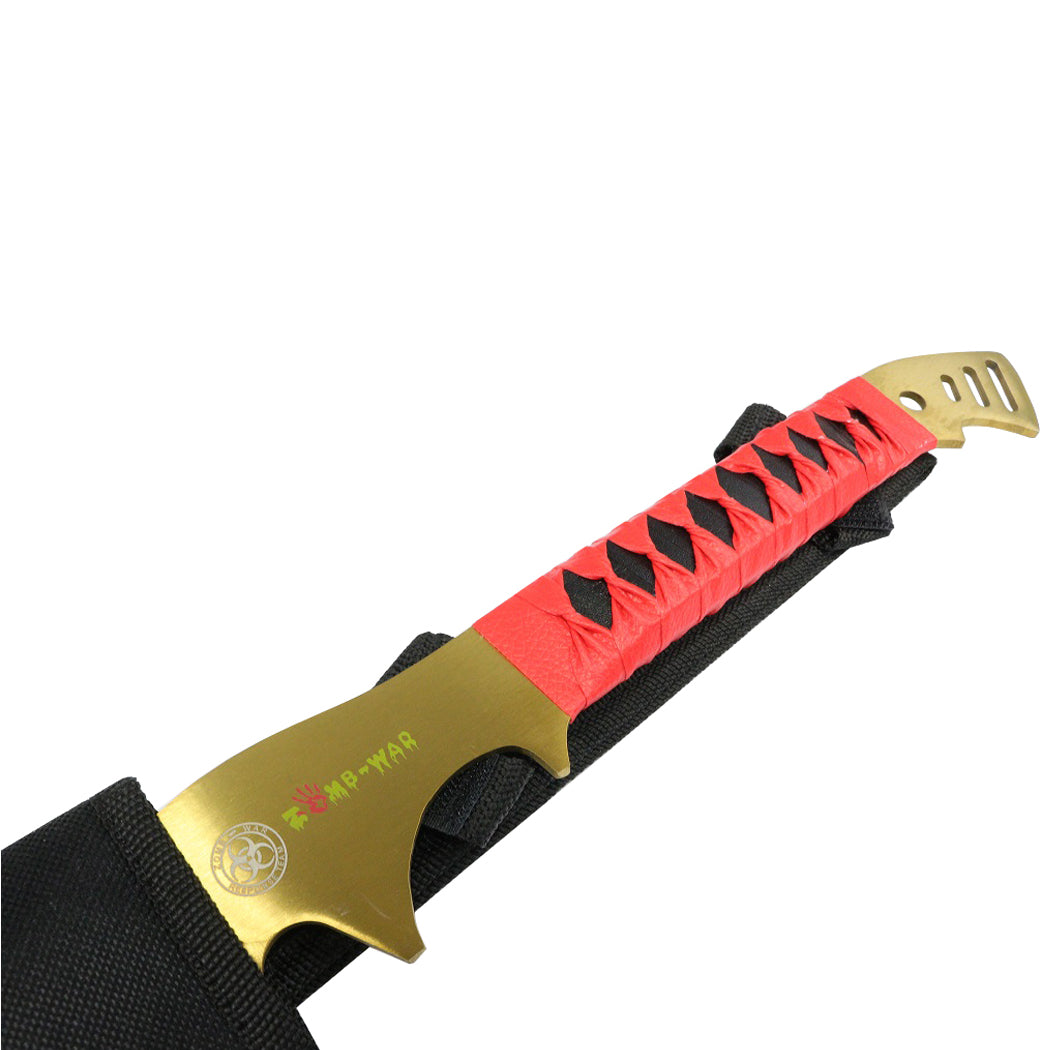 28" Zomb-War Full Tang Stainless Steel Swords Gold Color