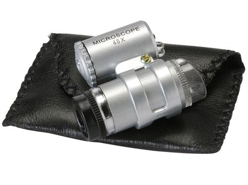 Pocket Microscope 45x Magnification with Dual LED Lamp