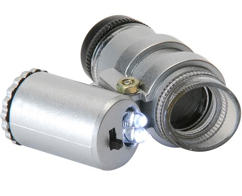 Pocket Microscope 45x Magnification with Dual LED Lamp