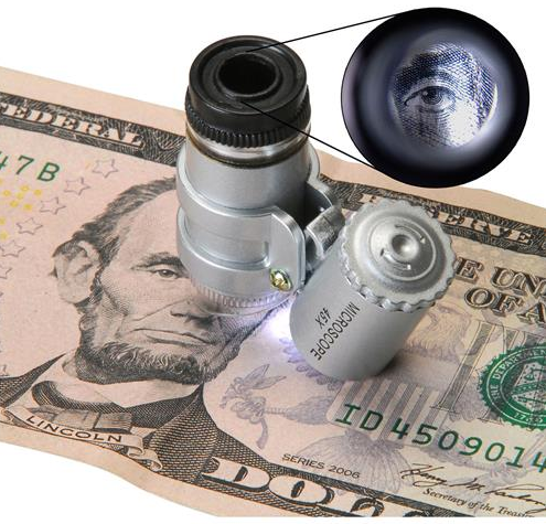 Pocket Microscope 45x Magnification with Dual LED Lamp