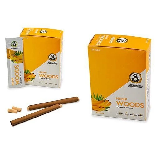AFGHAN HEMP WOODS ORGANIC WRAPS 25 PACK -TOBACCO FREE