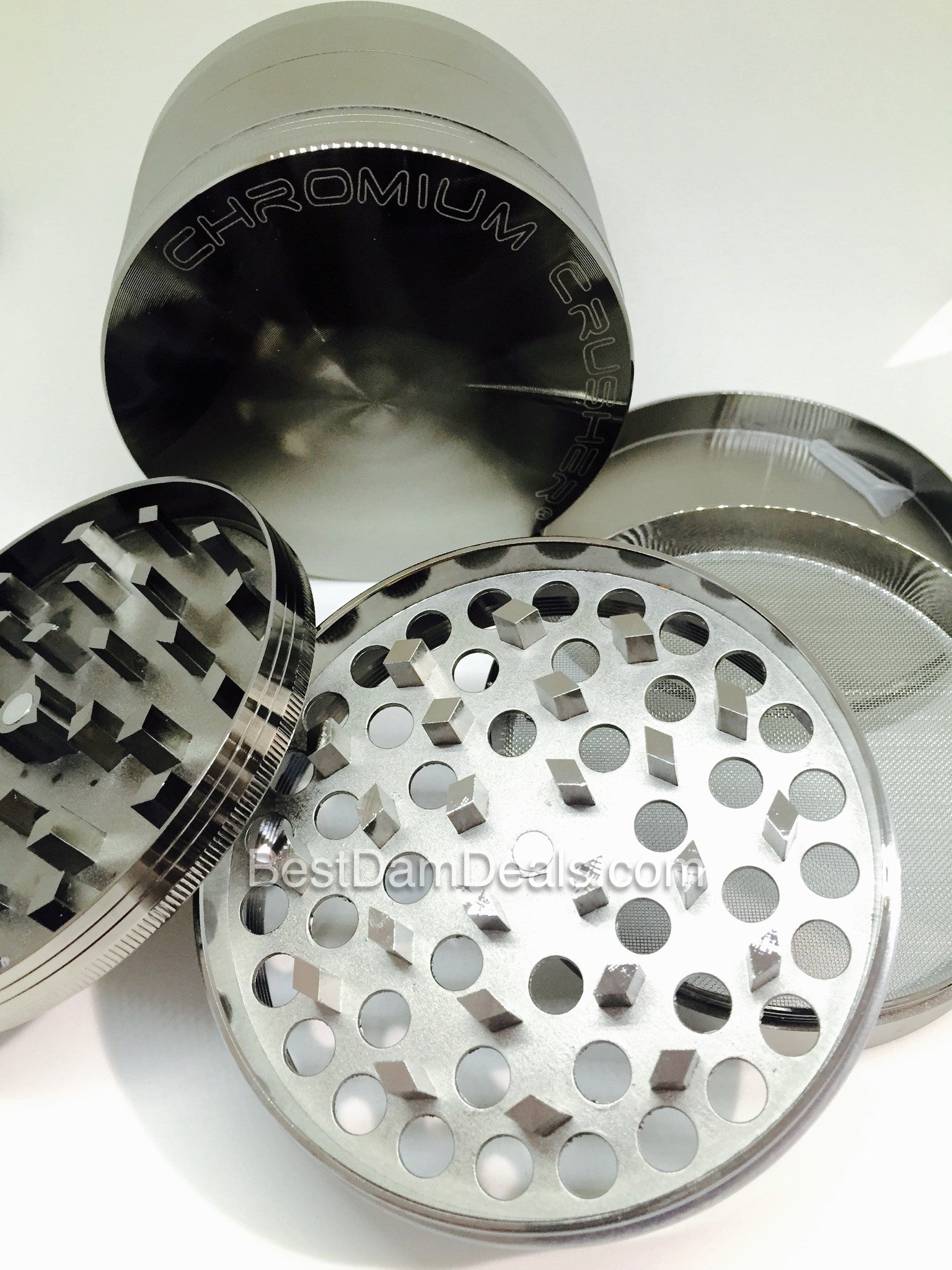 Jumbo Chrome Crusher Grinder - (4.0")