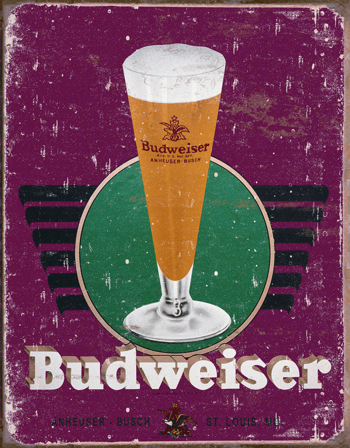 Budweiser Retro Glass & Logo