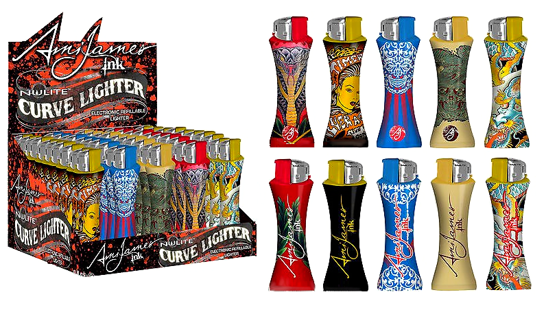 Ami James Ink Curve Electronic Refillable Lighters (50ct)