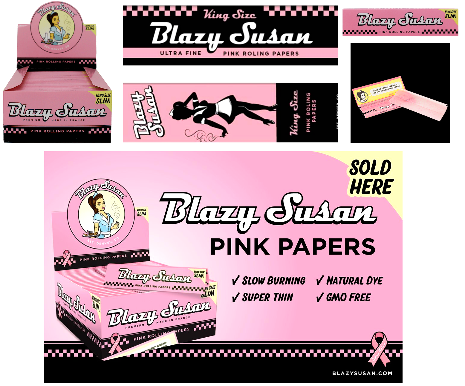Blazy Susan King Slim Pink Rolling Papers