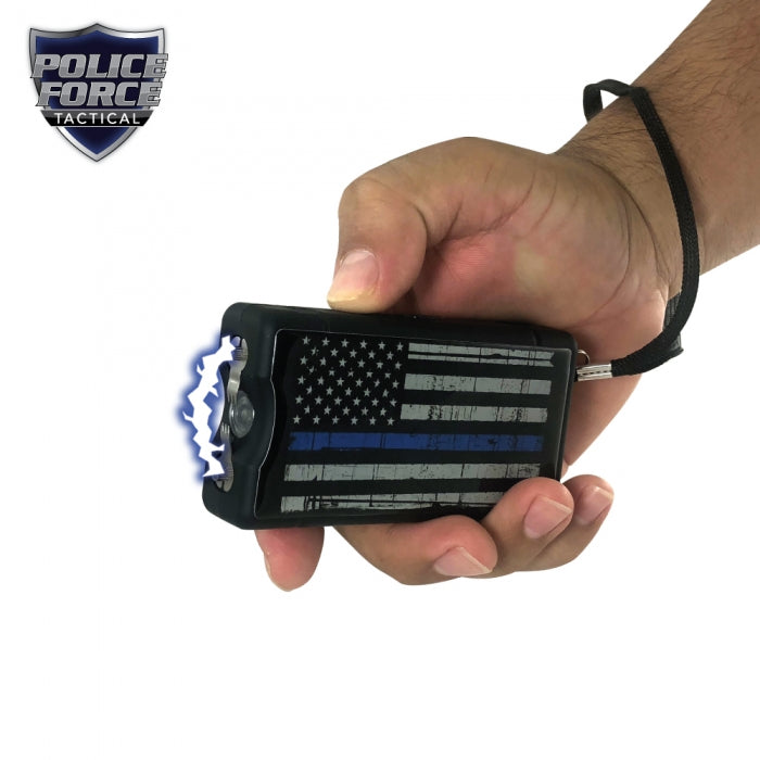 Police Force 9,100,000* Blue Line Stun Gun and Paracord Bracelet