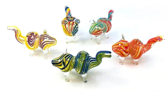 Mouse Figurine Glass Pipe