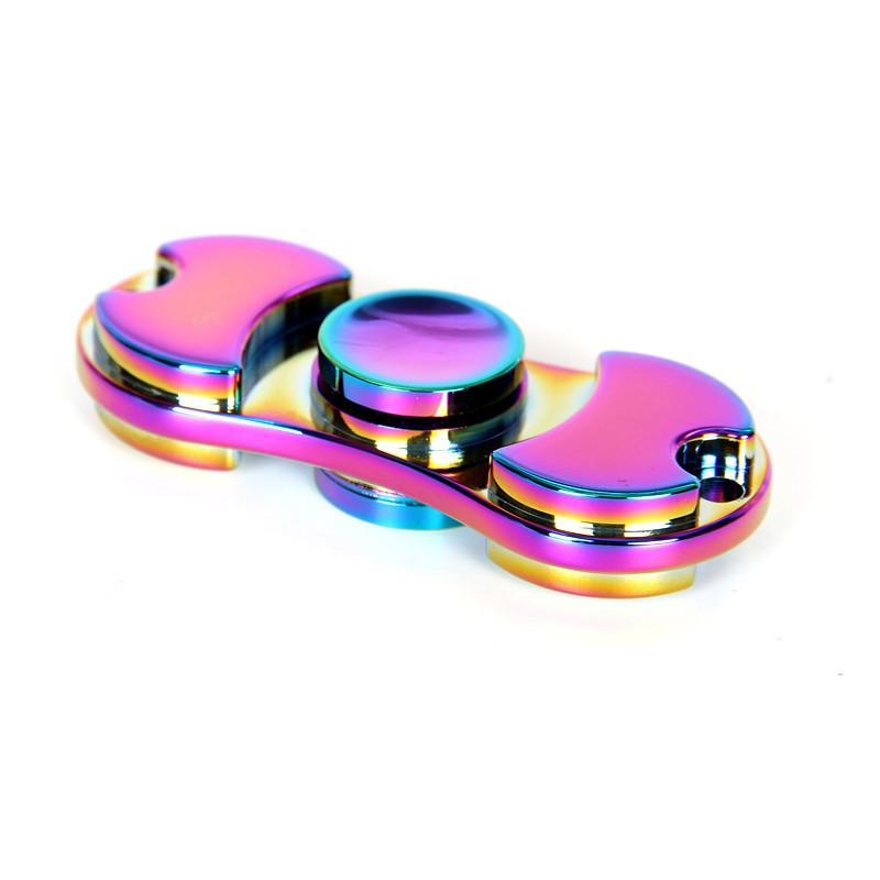 Fidget Spinner 2 Sided Iridescent Rainbow Alloy
