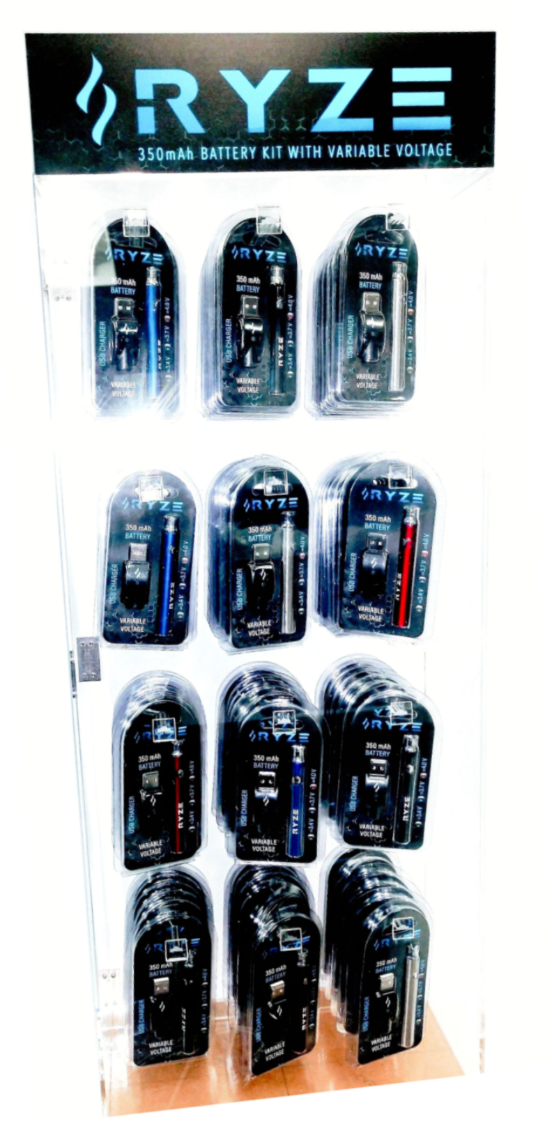 Ryze 350 mAh Variable Voltage Display Set (72ct) ($3.26 Each)