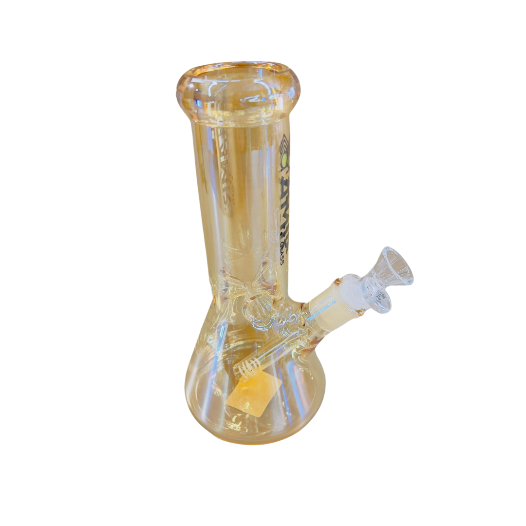 9” X 4” Golden/Silver waterpipe